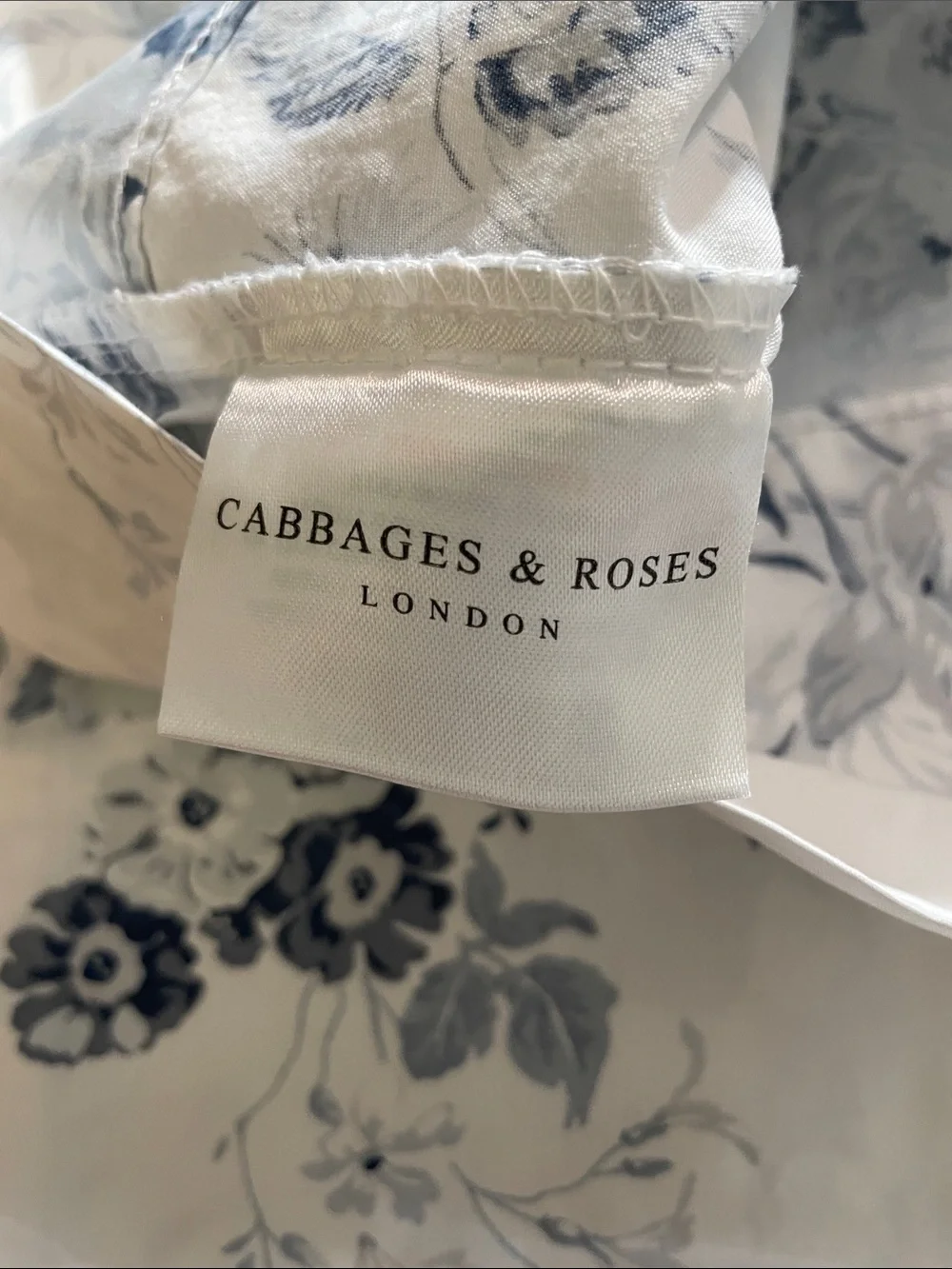 Cabbages & Roses Blue Floral 100% Cotton King pillowcases- Classic Floral Print